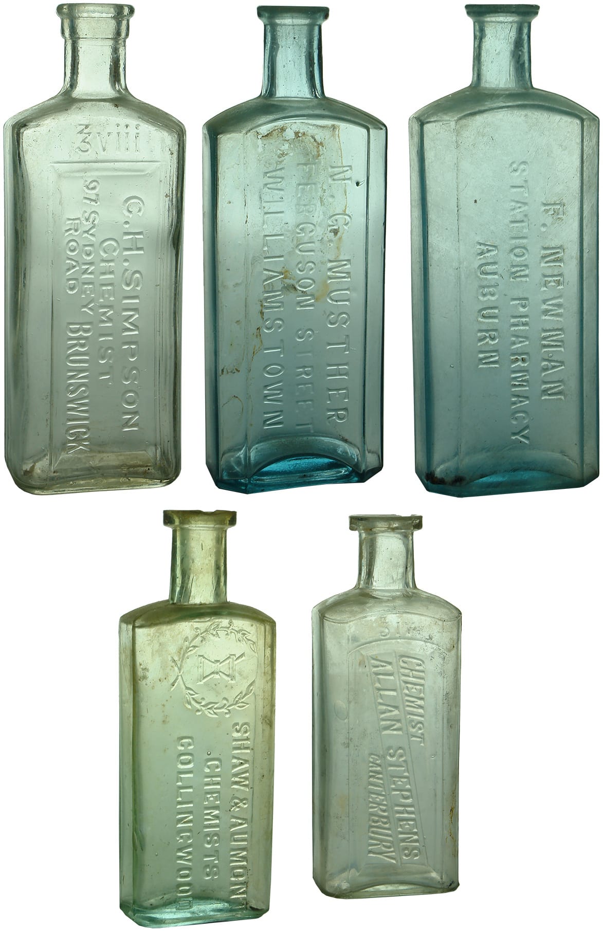 Antique Chemist Prescription Bottles