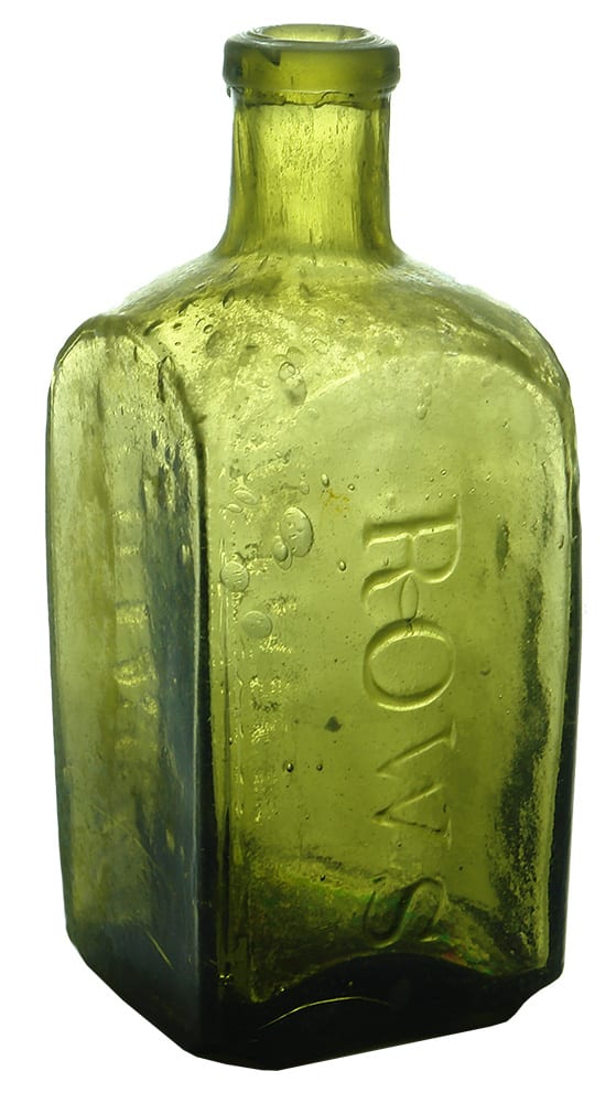 Rows Farmers Friend Green Glass Bottle