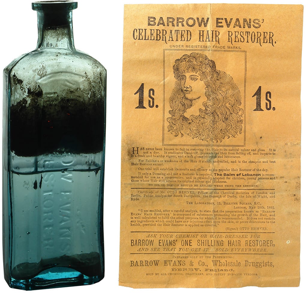 Barrow Evans Hair Restorer Advertising Flyer Bottle