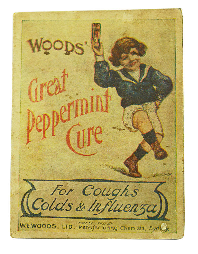 Woods Peppermint Cure Advertising Card