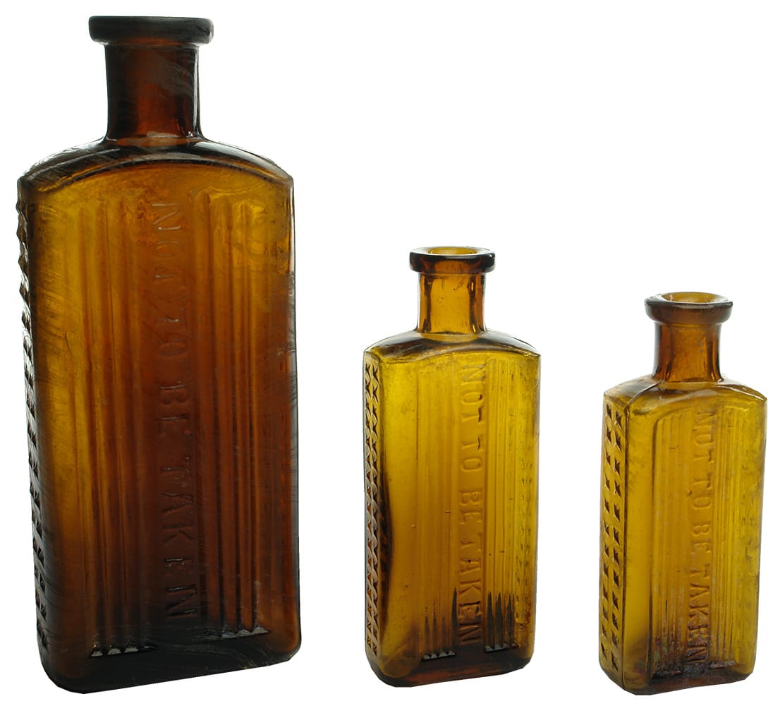 Adelaide Glass Works Not to be Taken Poison Bottles