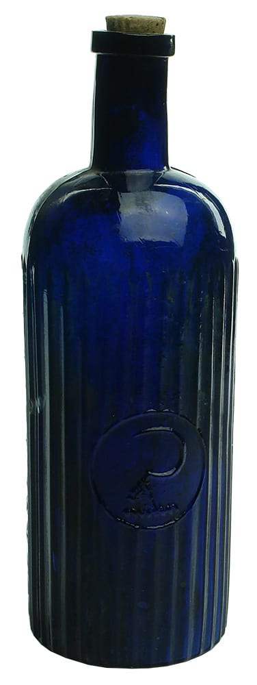 Cuming Smith Formalin Cobalt Blue Bottle