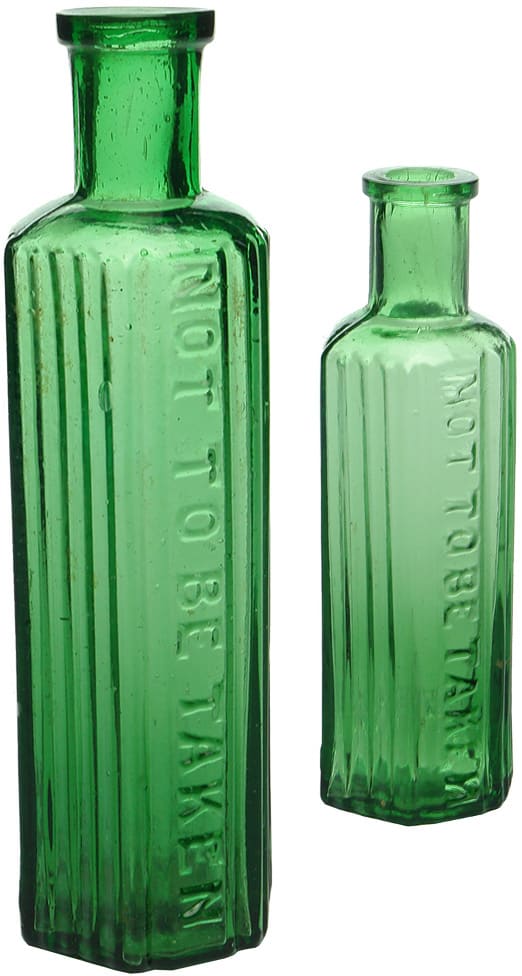 Boots Cash Chemists Green Poison Bottles