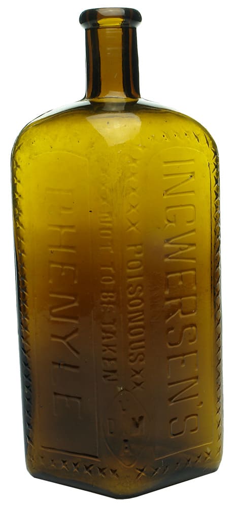 Igwersen's Amber Glass Phenyle Bottle