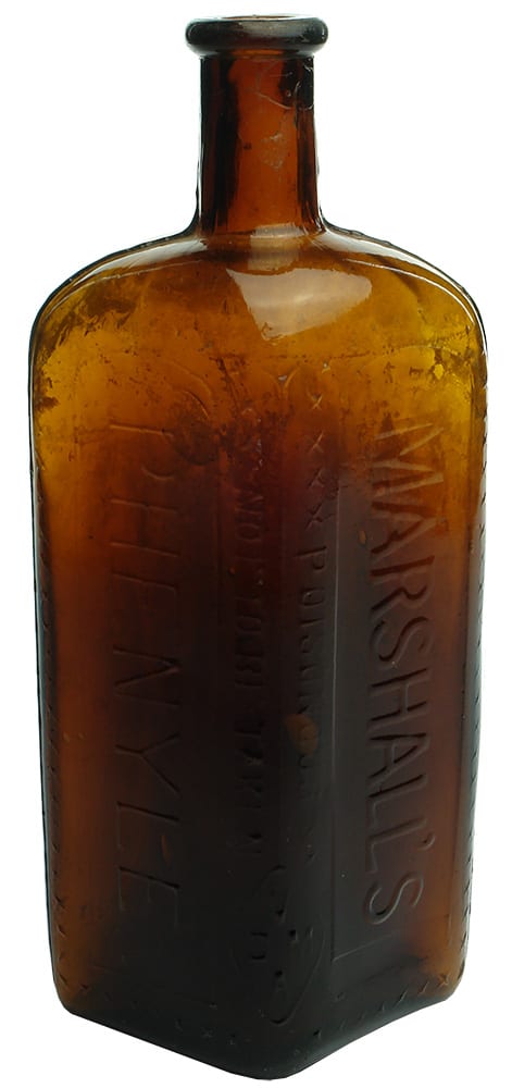 Marshall's Amber Glass Phenyle Bottle