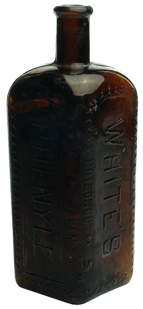 White's Amber Glass Phenyle Bottle