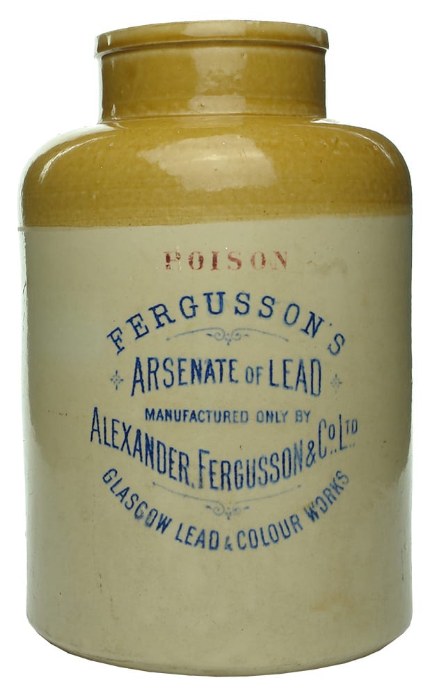 Fergusson's Arsenate of Lead Antique Stoneware Jar