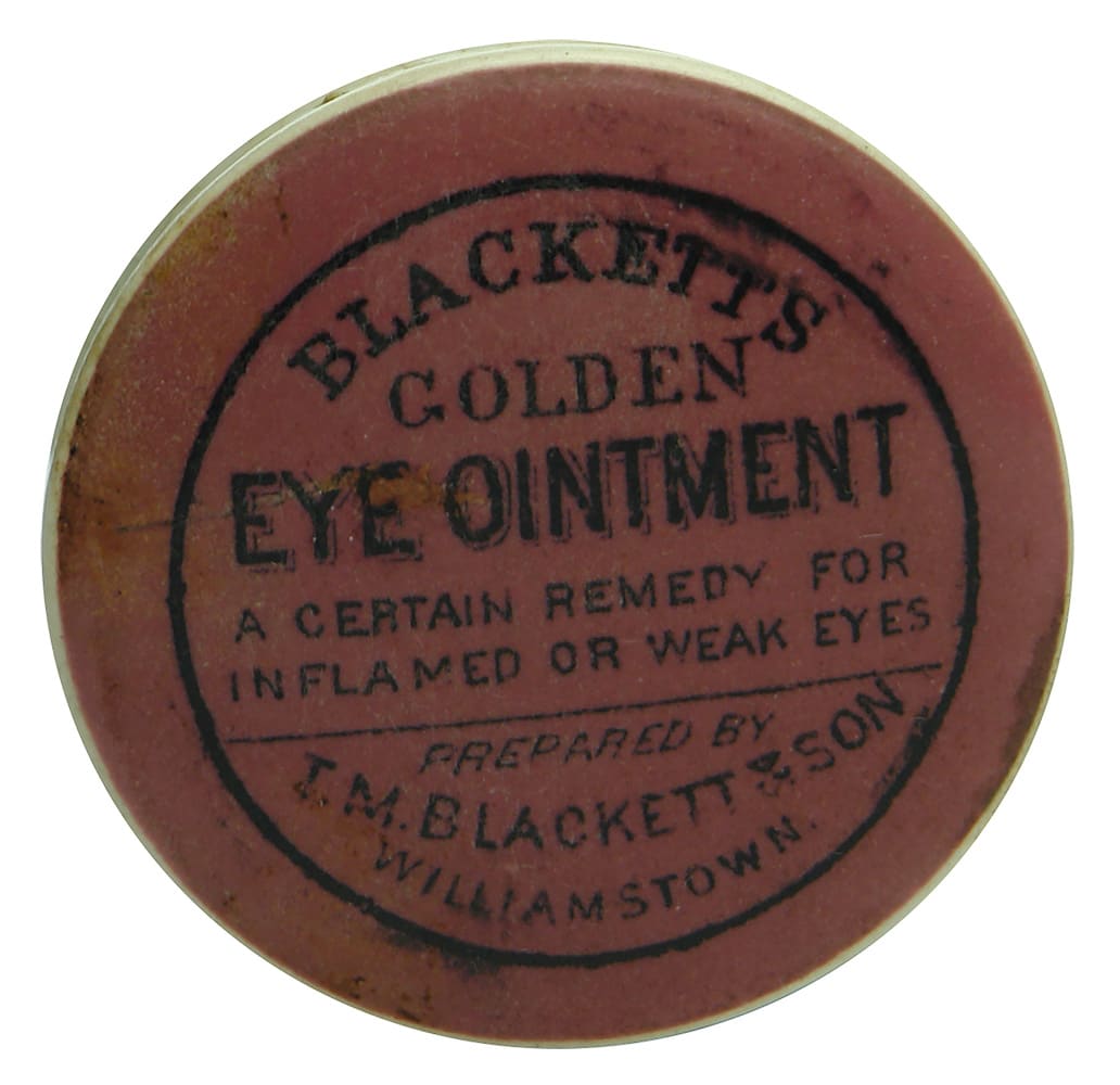 Blackett's Williamstown Eye Ointment Pot Lid