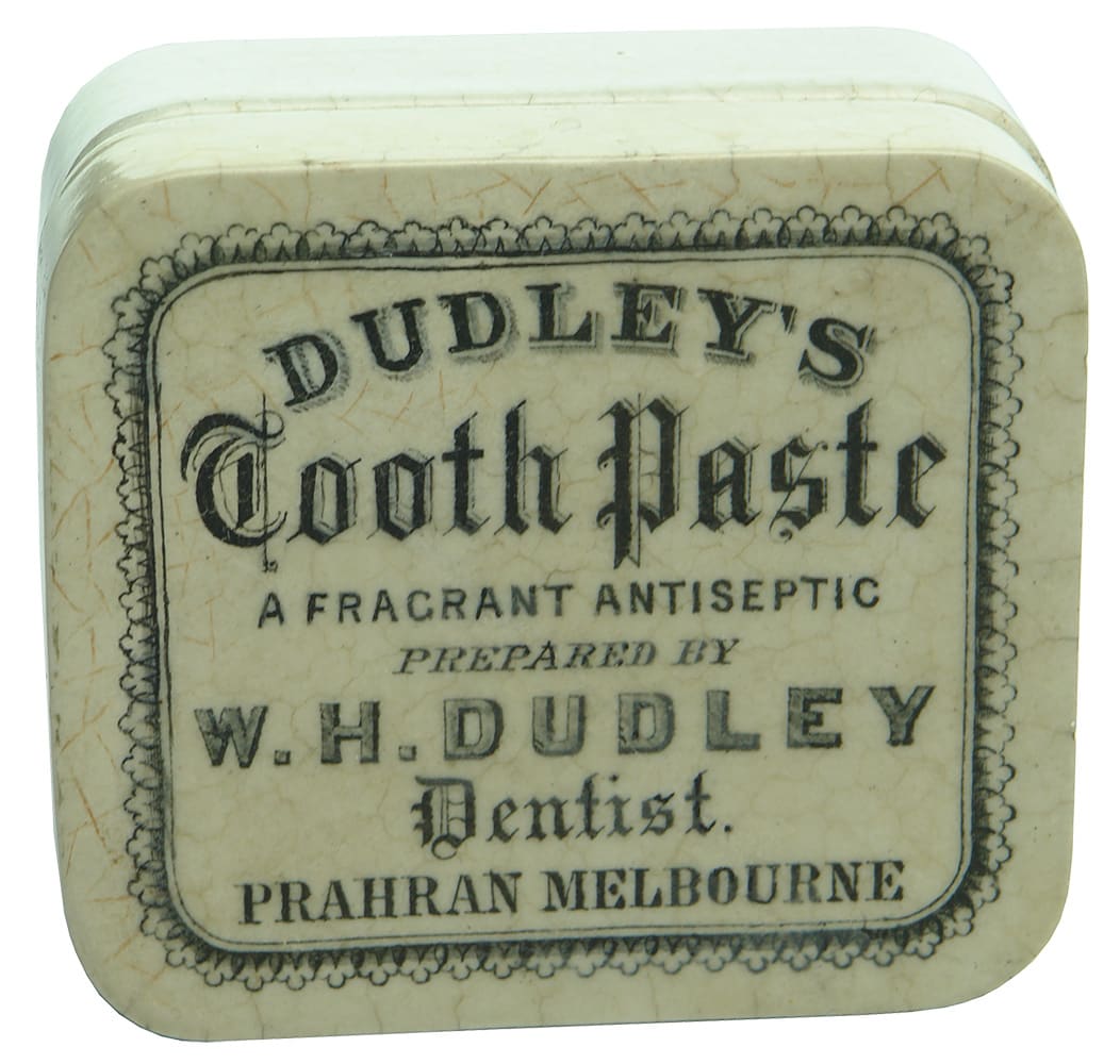 Dudley's Tooth Paste Prahran Melbourne Pot Lid