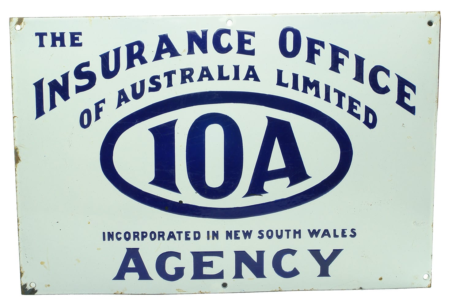 Insurance Office Australia Enamel Sign