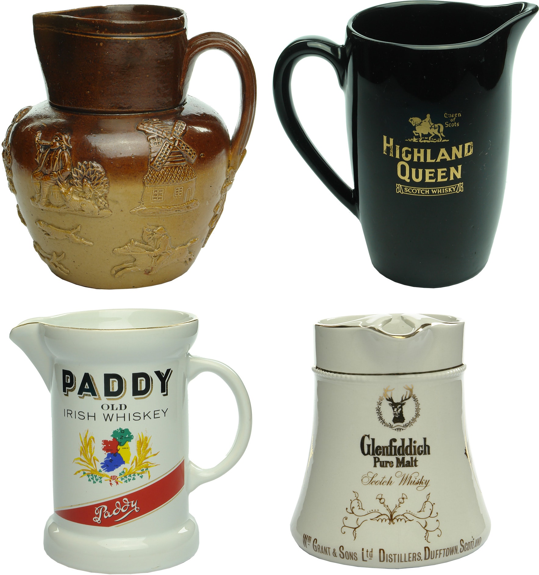 Old Advertising Whisky Water Jugs