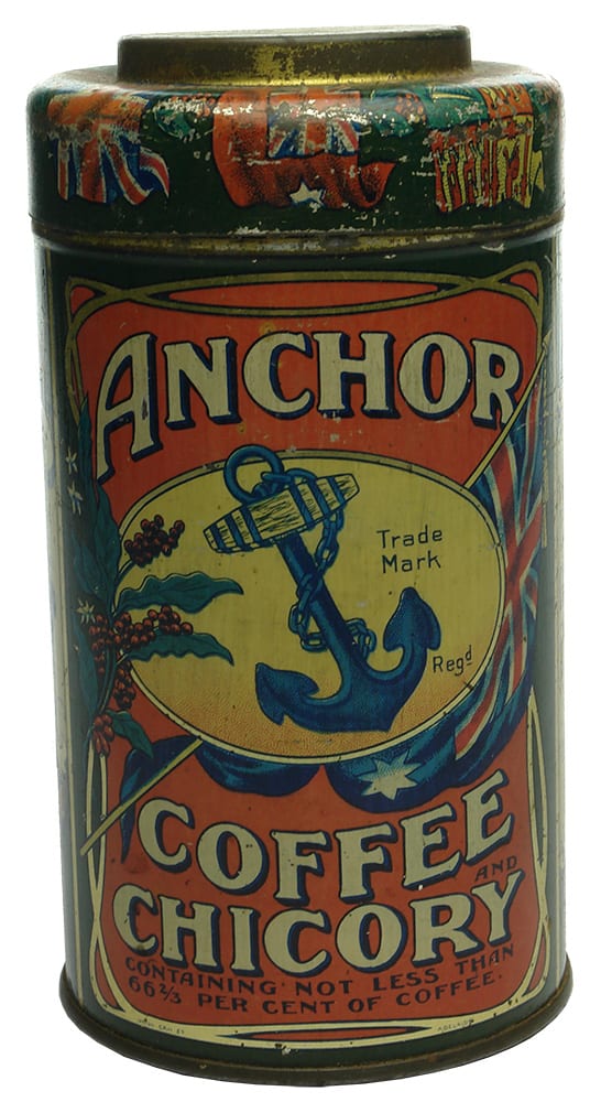 Anchor Coffee Chicory Wood Adelaide Tin