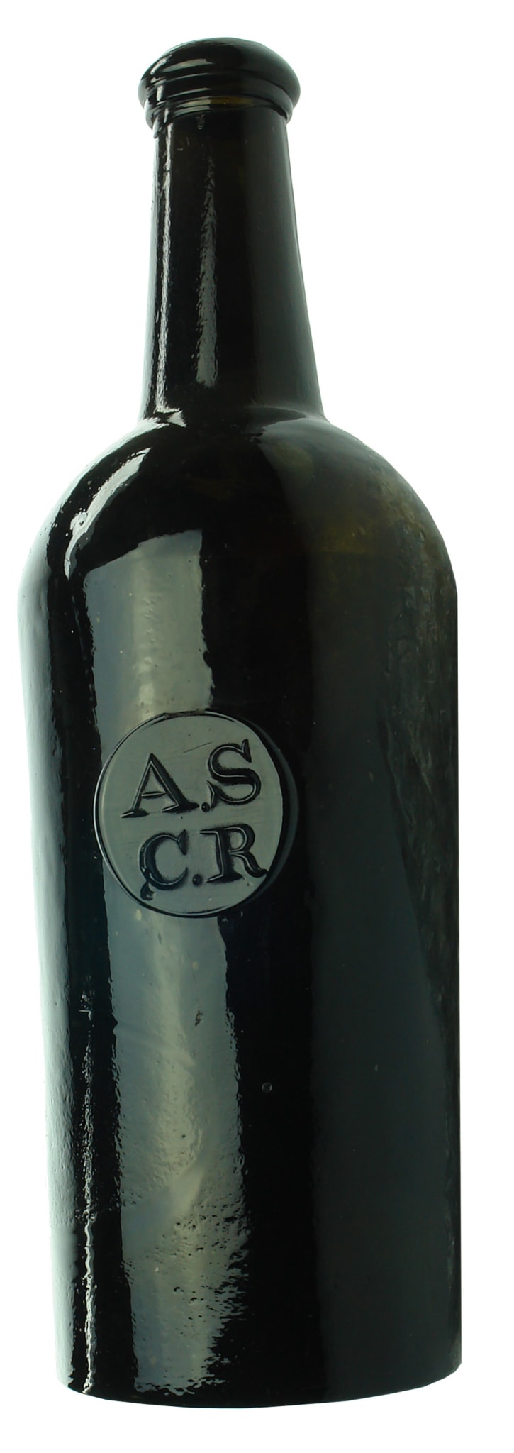 ASCR Sealed Black Glass Wine Bottle