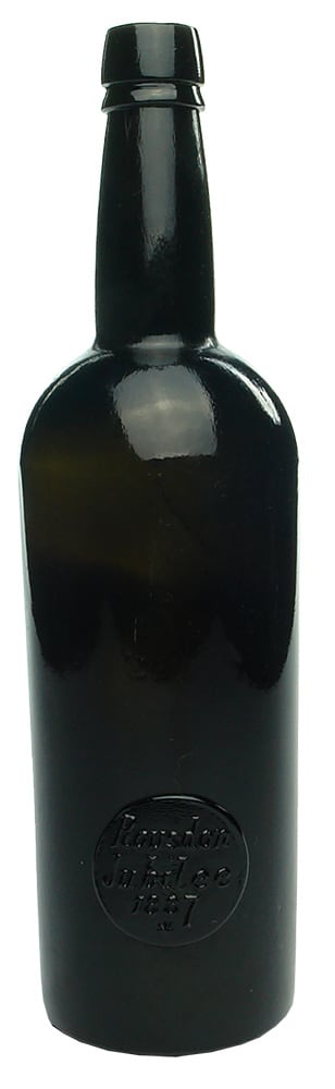 Rousdon Jubilee Black Glass Sealed Wine Bottle