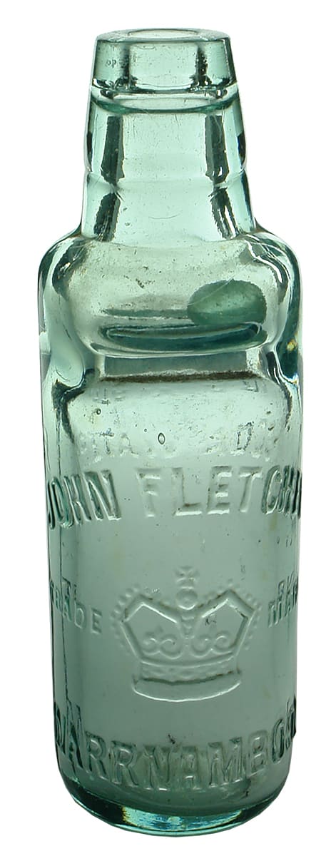 John Fletcher Warrnambool Soda Water Codd Bottle