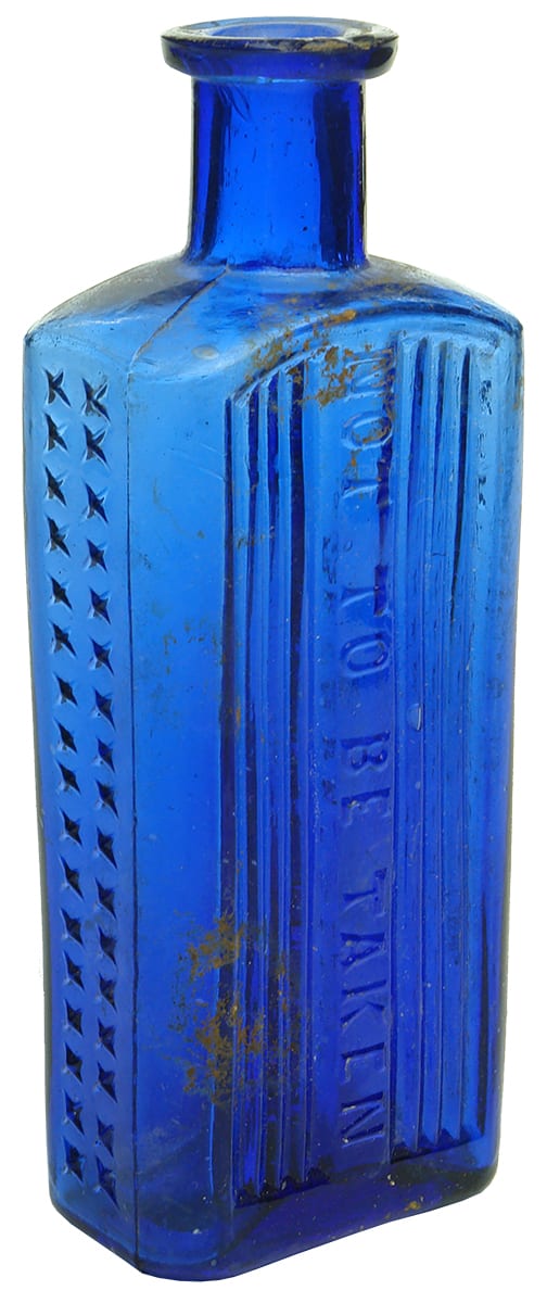 Antique Blue Poison Bottle
