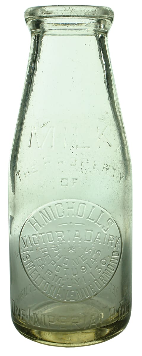 Nicholls Victoria Dairy Ormond Vintage Milk Bottle