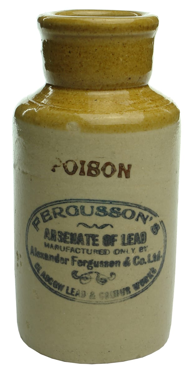 Poison Fergusson's Arsenate of Lead Stone Jar