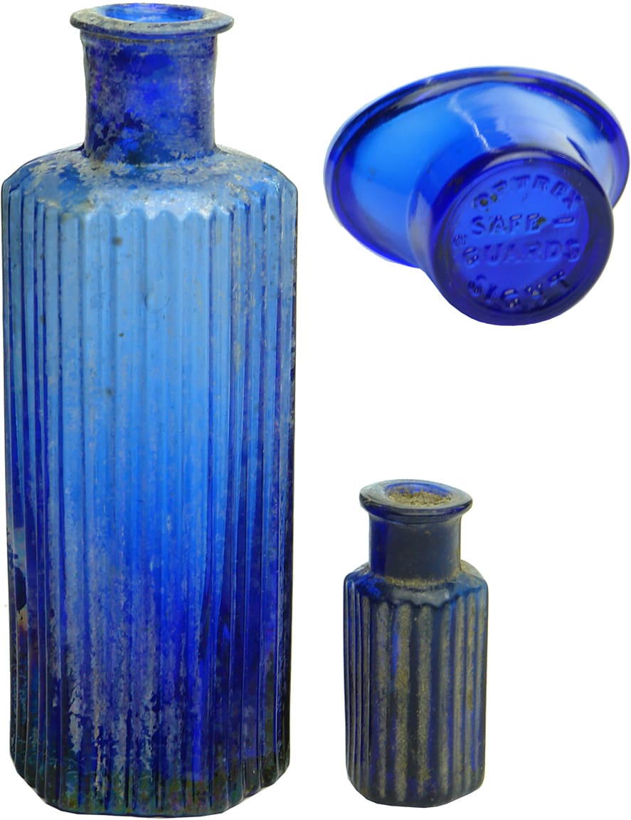 Old Blue Poison Bottles