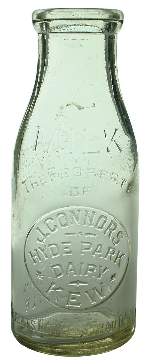 Connors Hyde Park Dairy Kew Milk Pint Bottle