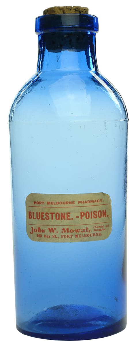Large blue bottle Port Melbourne label