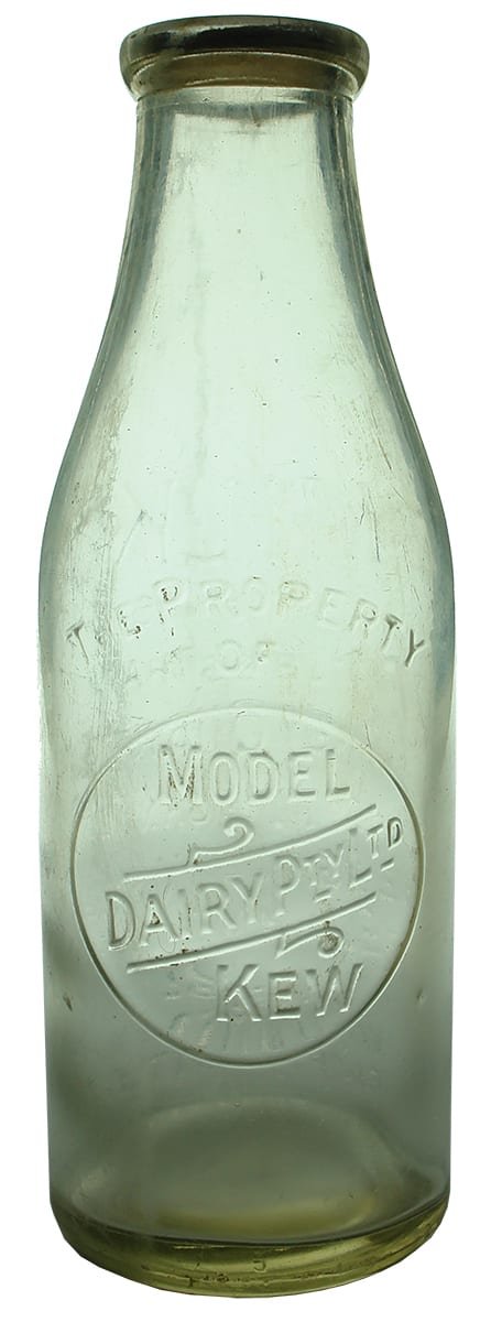 Model Dairy Kew Quart Milk Bottle