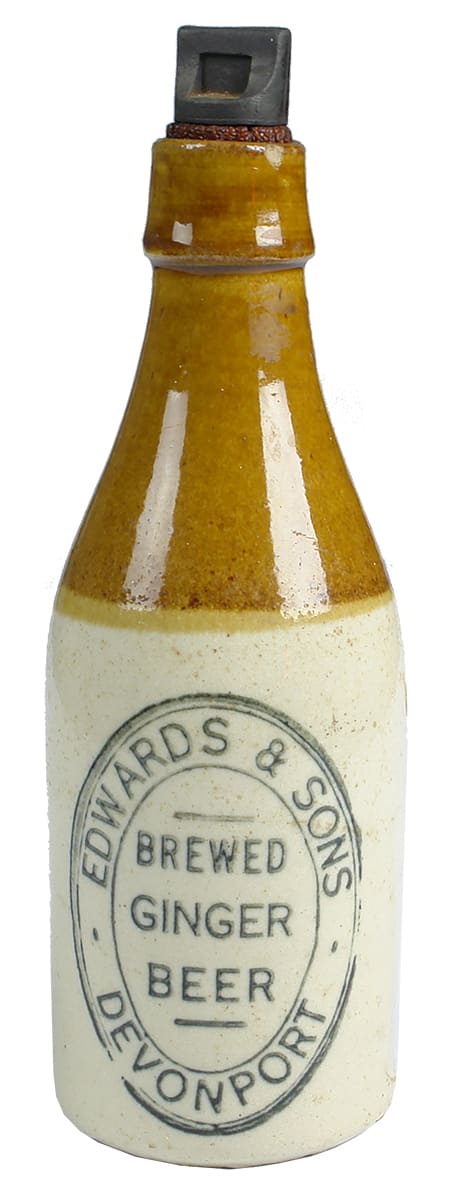 Edwards Devonport Stoneware Ginger Beer Bottle