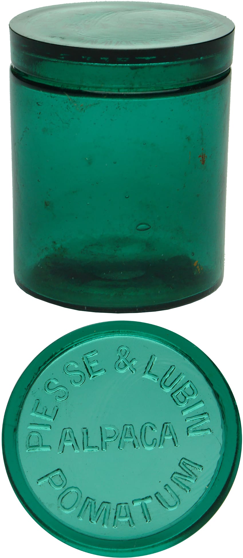 Piesse Lubin Alpaca Pomatum Green Glass Jar