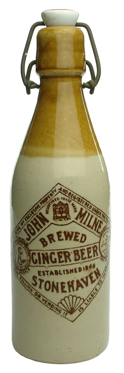 John Milne Stonehaven Stoneware Ginger Beer Bottle