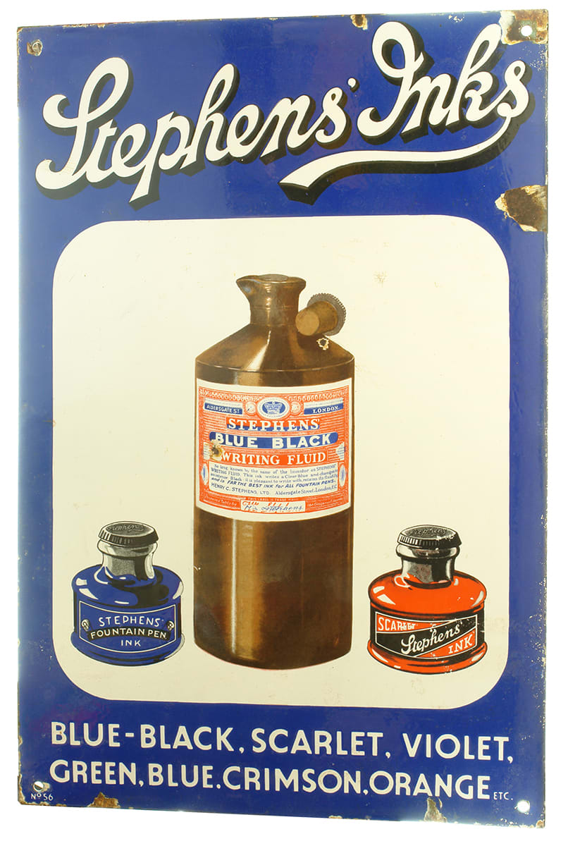 Stephens' Inks Enamel Advertising Sign