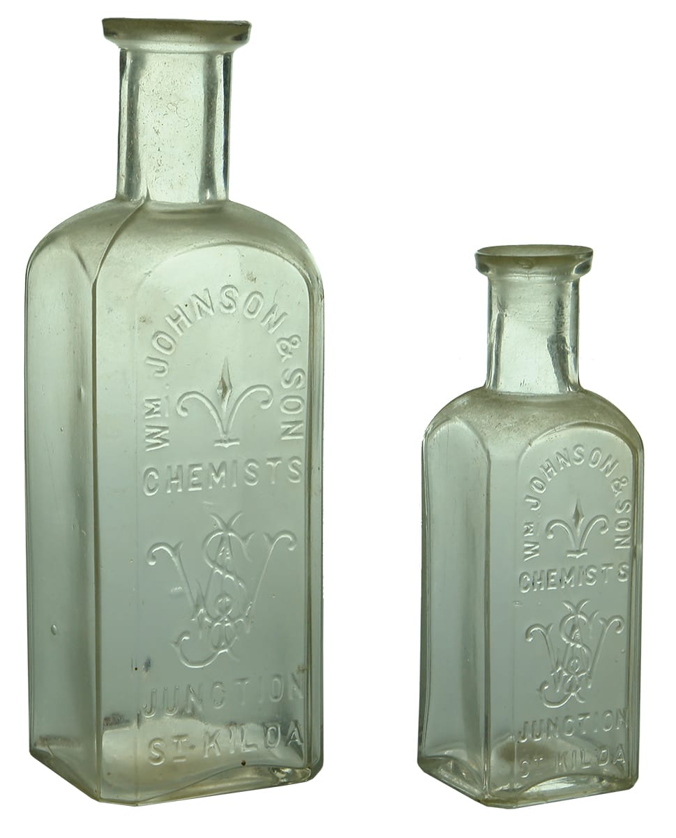 Old Antique Chemist Medicine Bottles