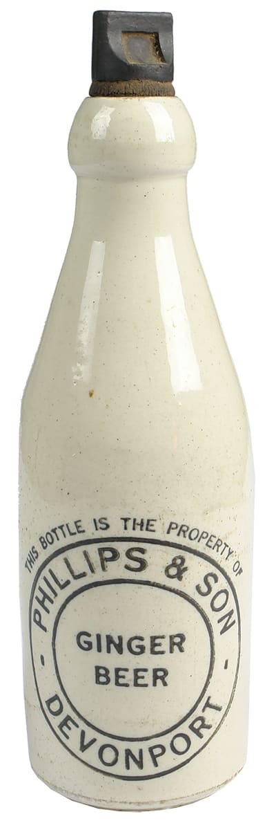 Phillips Devonport Stoneware Ginger Beer Bottle