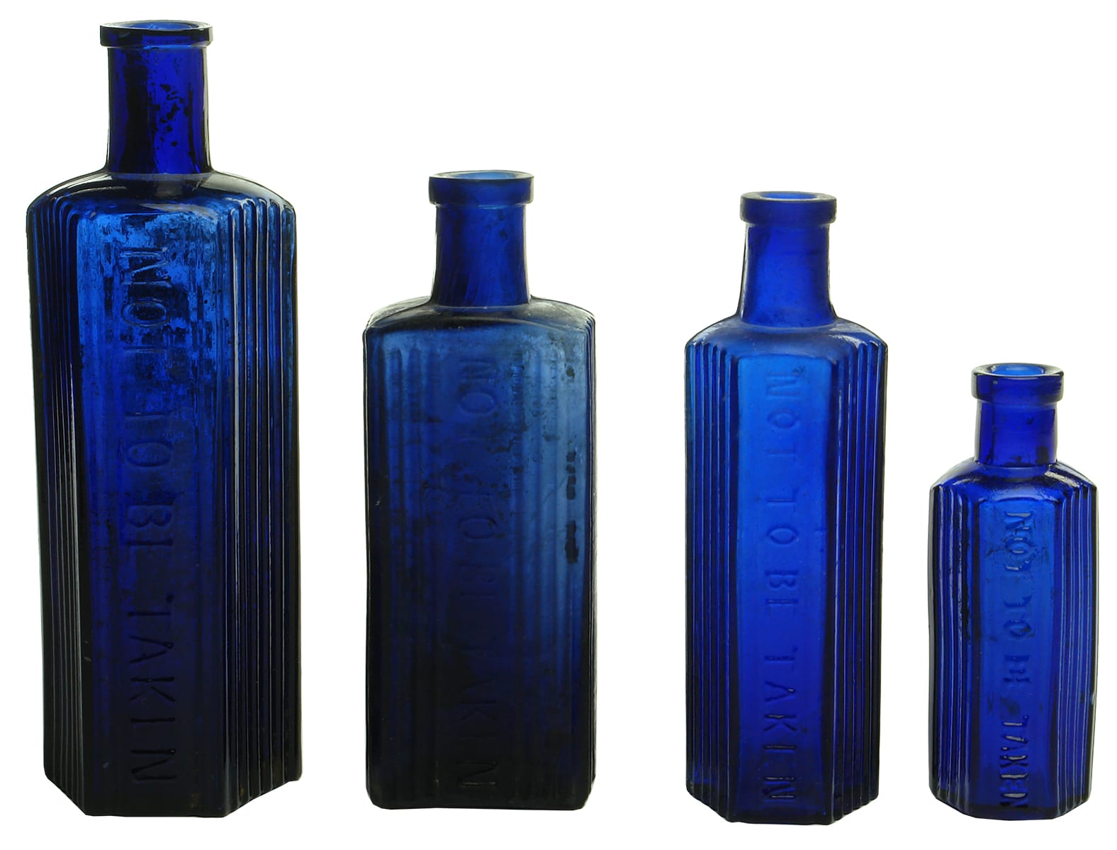 Antique Cobalt Blue Poison Bottles