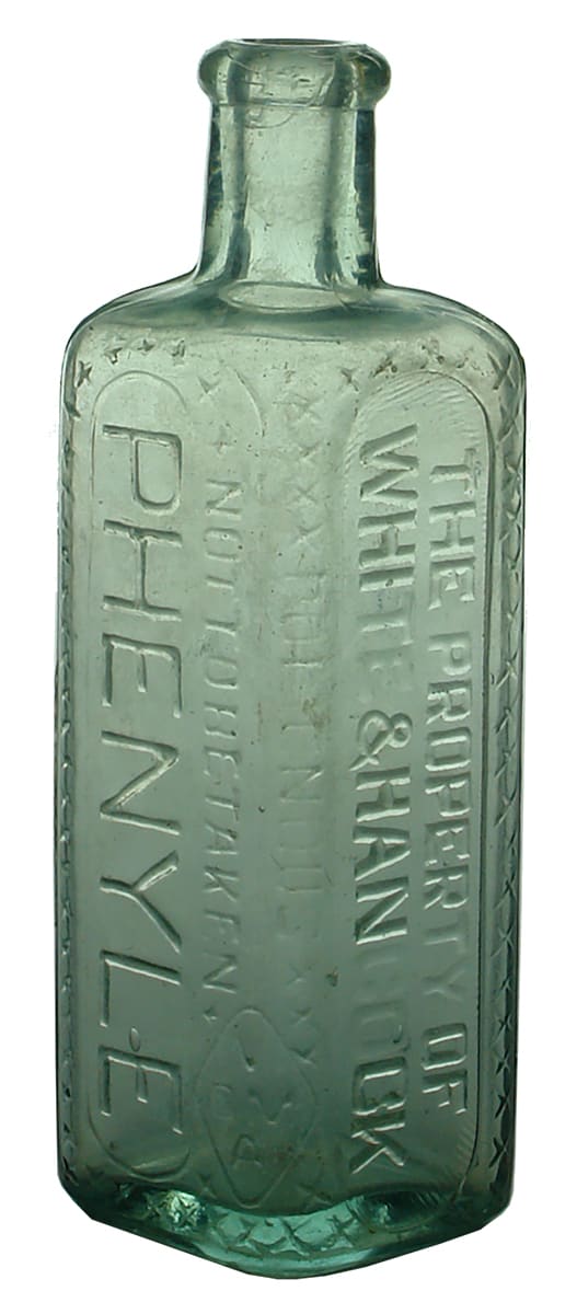 White Hancock Phenyle Antique Poison Bottle