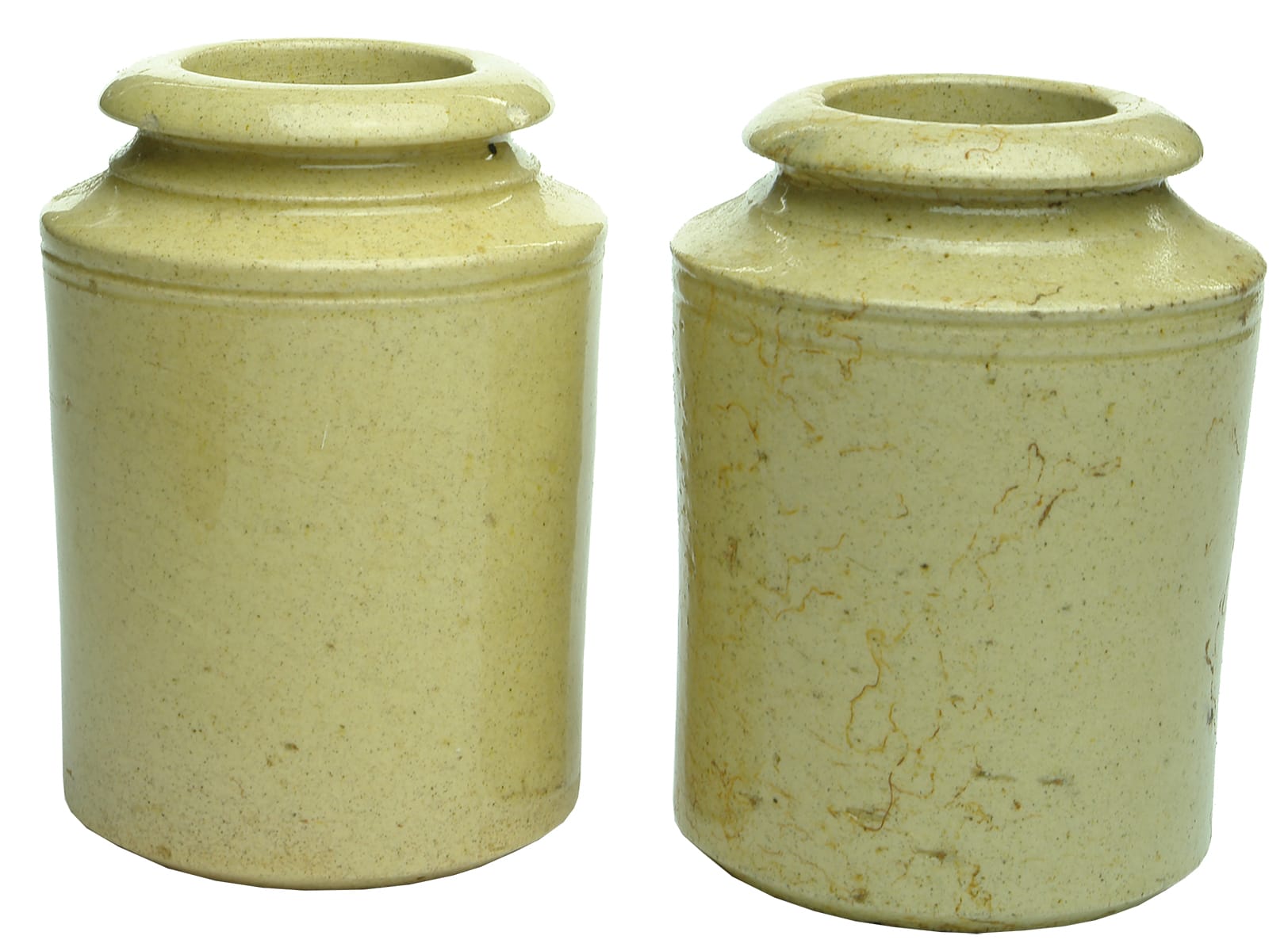 Old Yellow Stoneware Jars