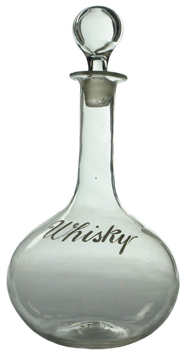 Pontilled Clear Glass Whisky Decanter