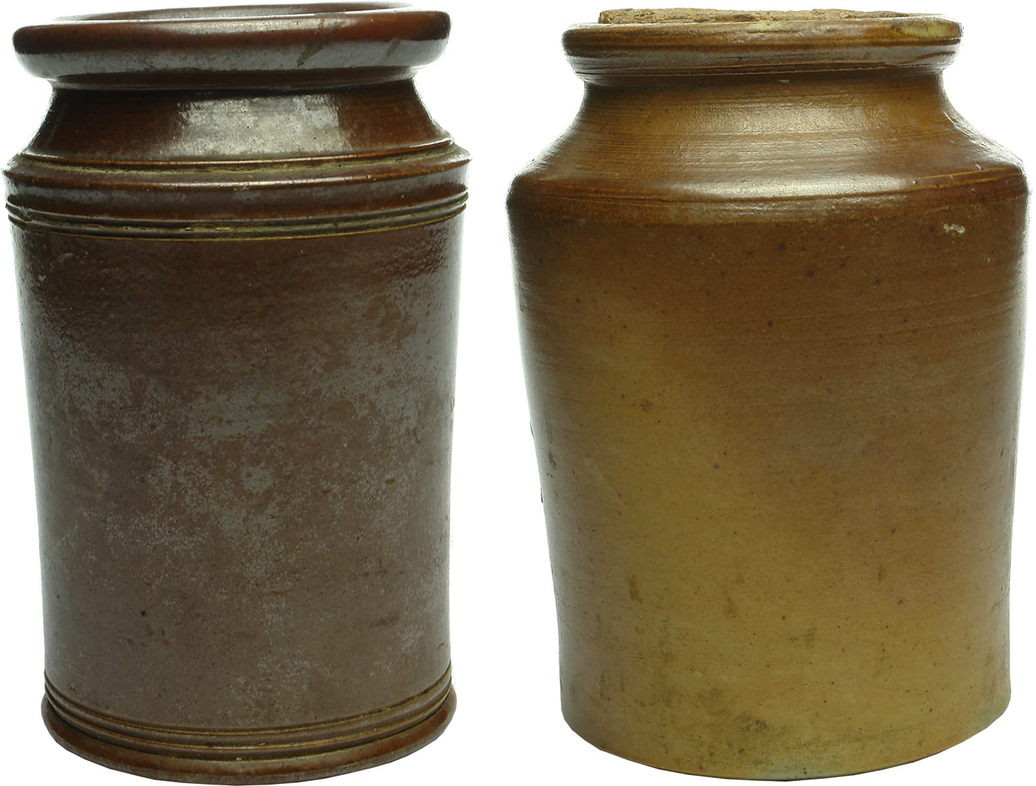 Old Salt Glaze Stoneware Bung Jars