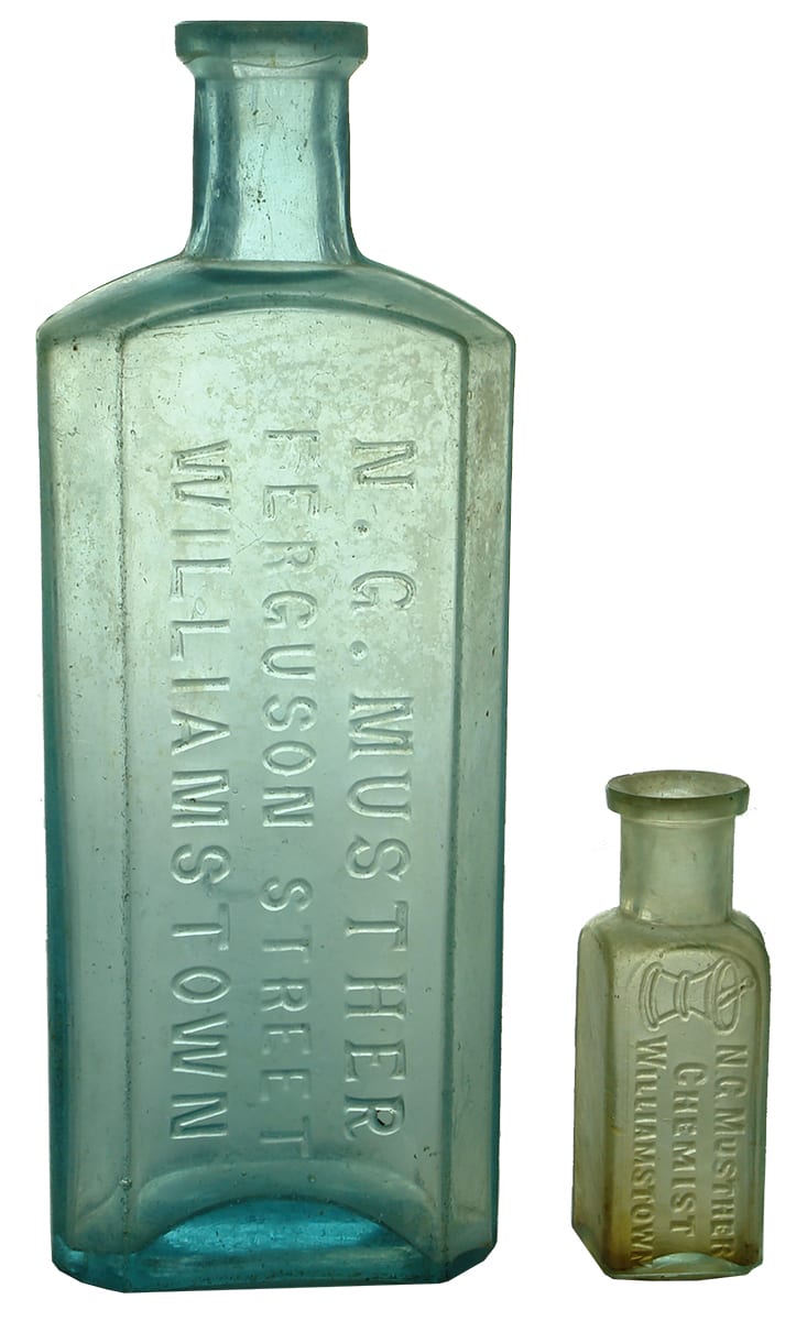 Old Antique Chemist Medicine Bottles