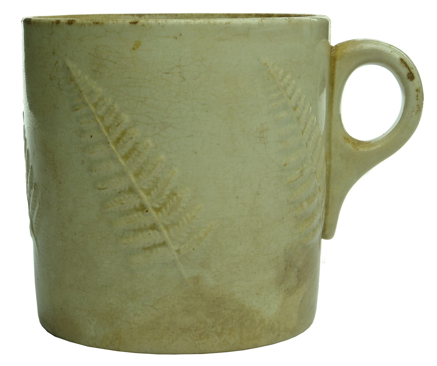 Fern Leaf White Pottery Mug