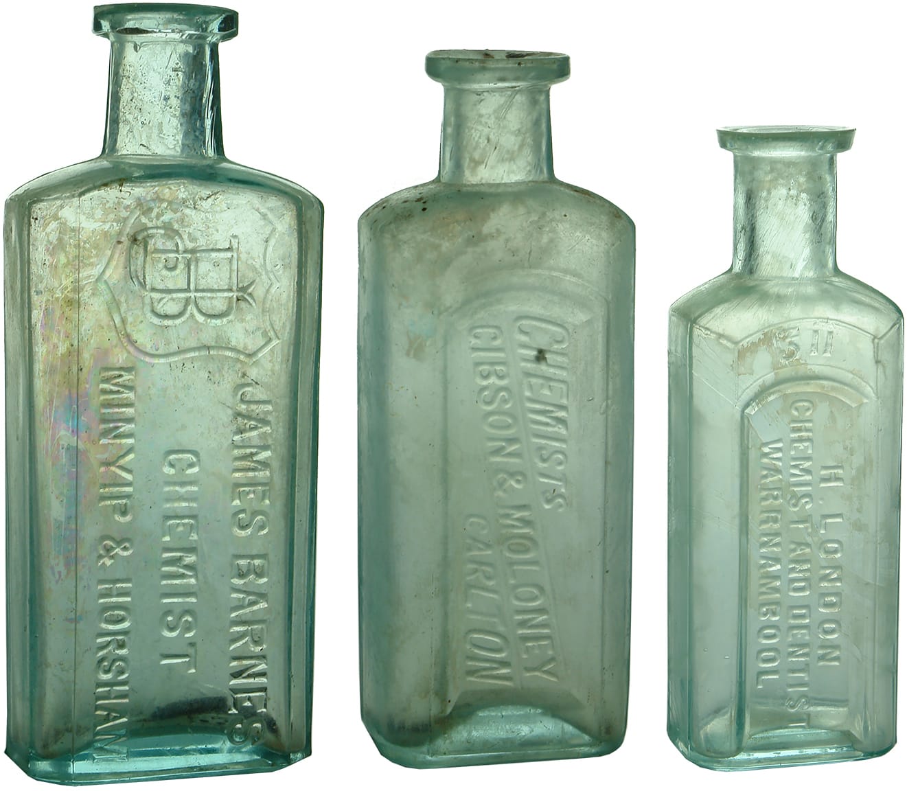 Old Antique Chemist Medicine Bottles