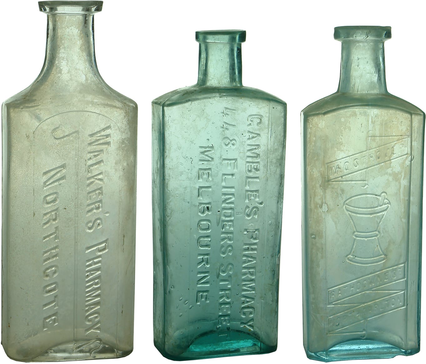 Old Antique Chemist Medicine Bottles