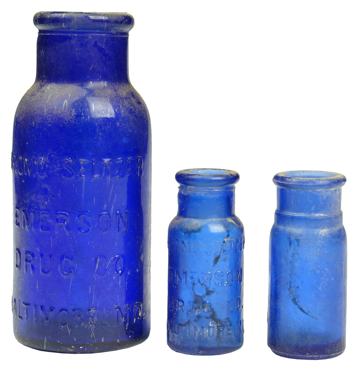 Old Blue Bromo Seltzer Bottles