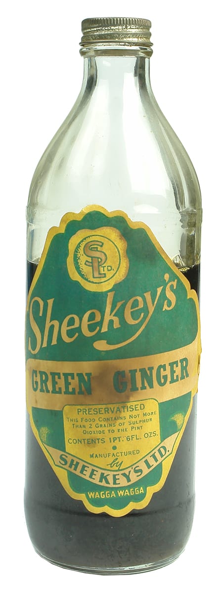 Sheekey's Green Ginger Wagga Labelled bottle
