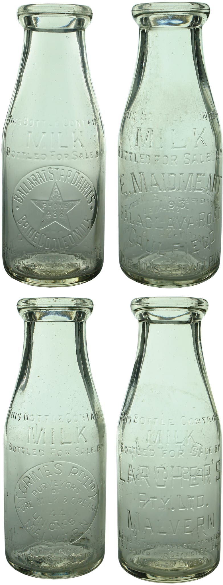 Vintage Old Milk Bottles