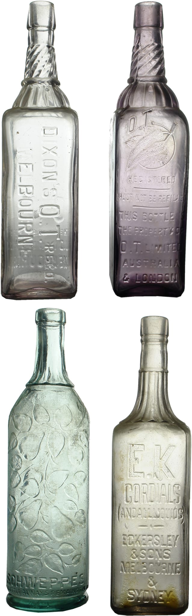 Antique Old Cordial Bottles