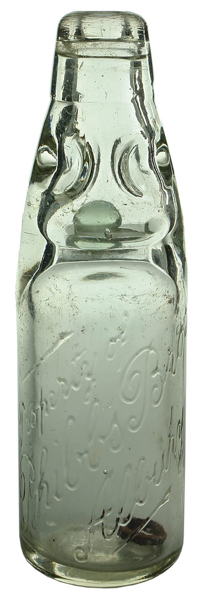 Phibbs Bros Albury Clear Glass Codd Bottle