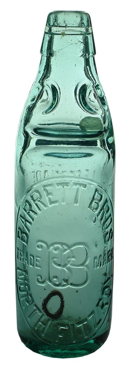 Barrett Bros North Fitzroy Lemonade Codd Bottle