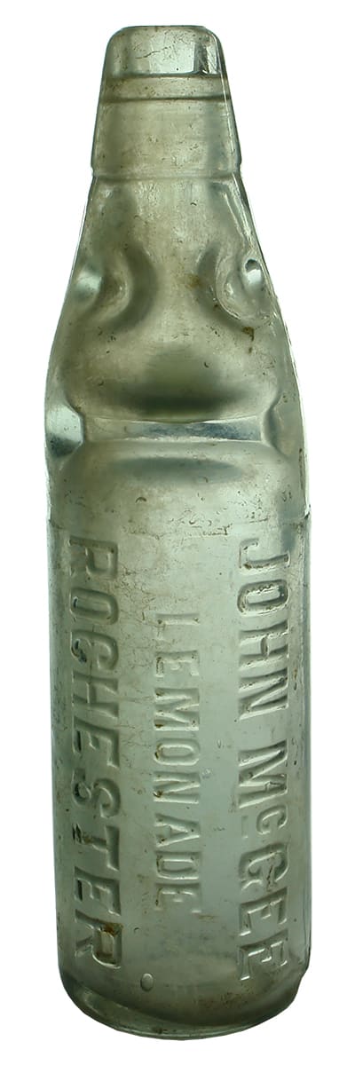 John McGee Lemonade Rochester Old Codd Marble Bottle