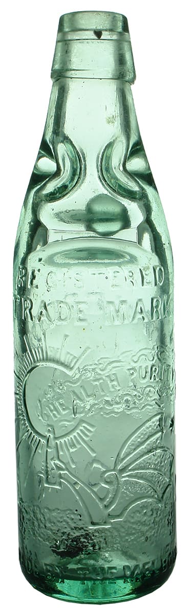 Trood Melbourne Health Purity Antique Codd Bottle