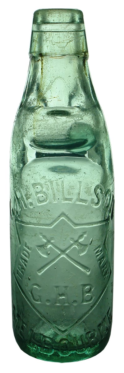 Billson Melbourne Crossed Axes Antique Codd Bottle